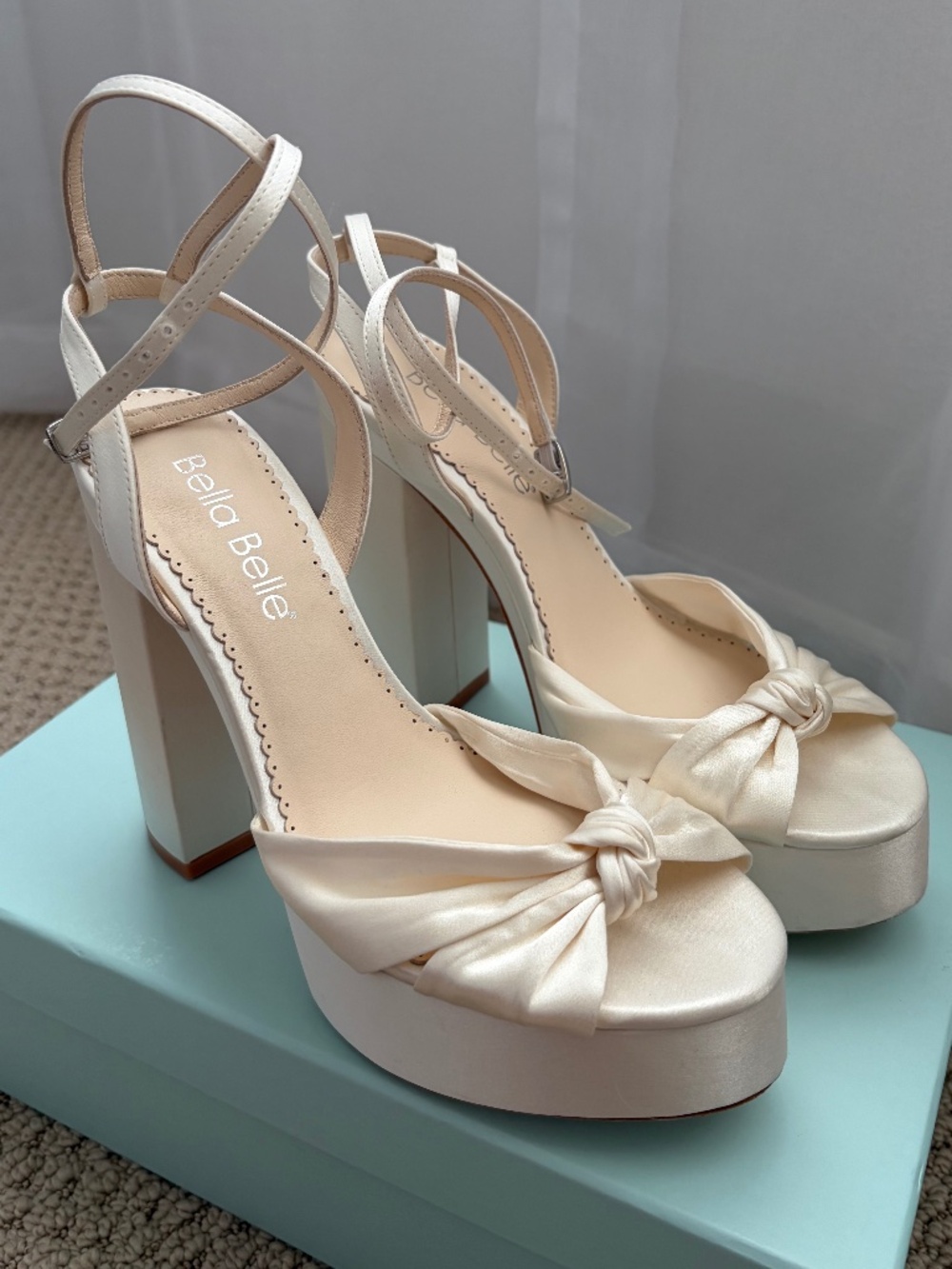 Bella Belle Serafina - 5 Inch Open Toe Platform Block Heel Sandals